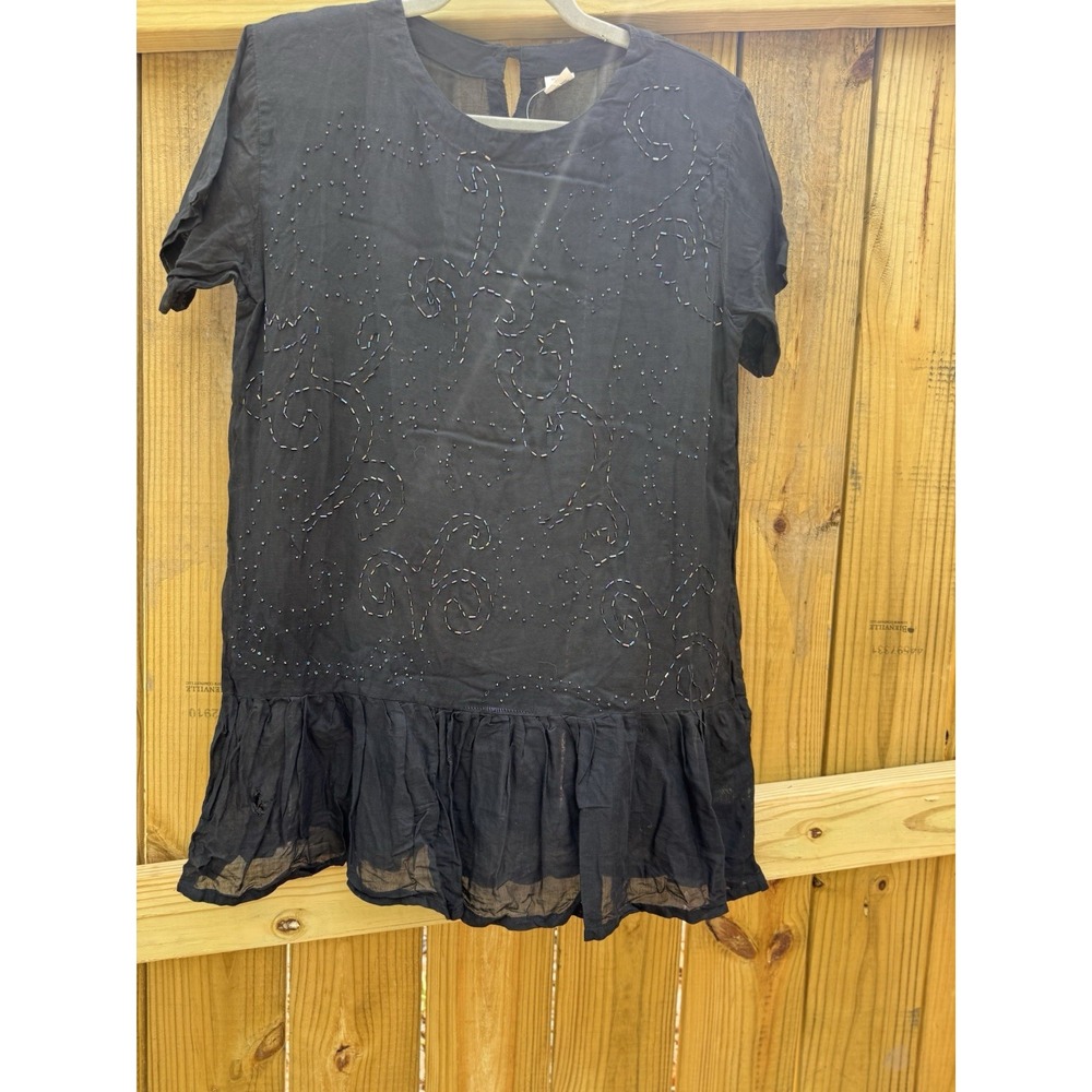 1980s 1990s‎ Vintage Beaded Tunic Top Women's Small (Needs Repairs)